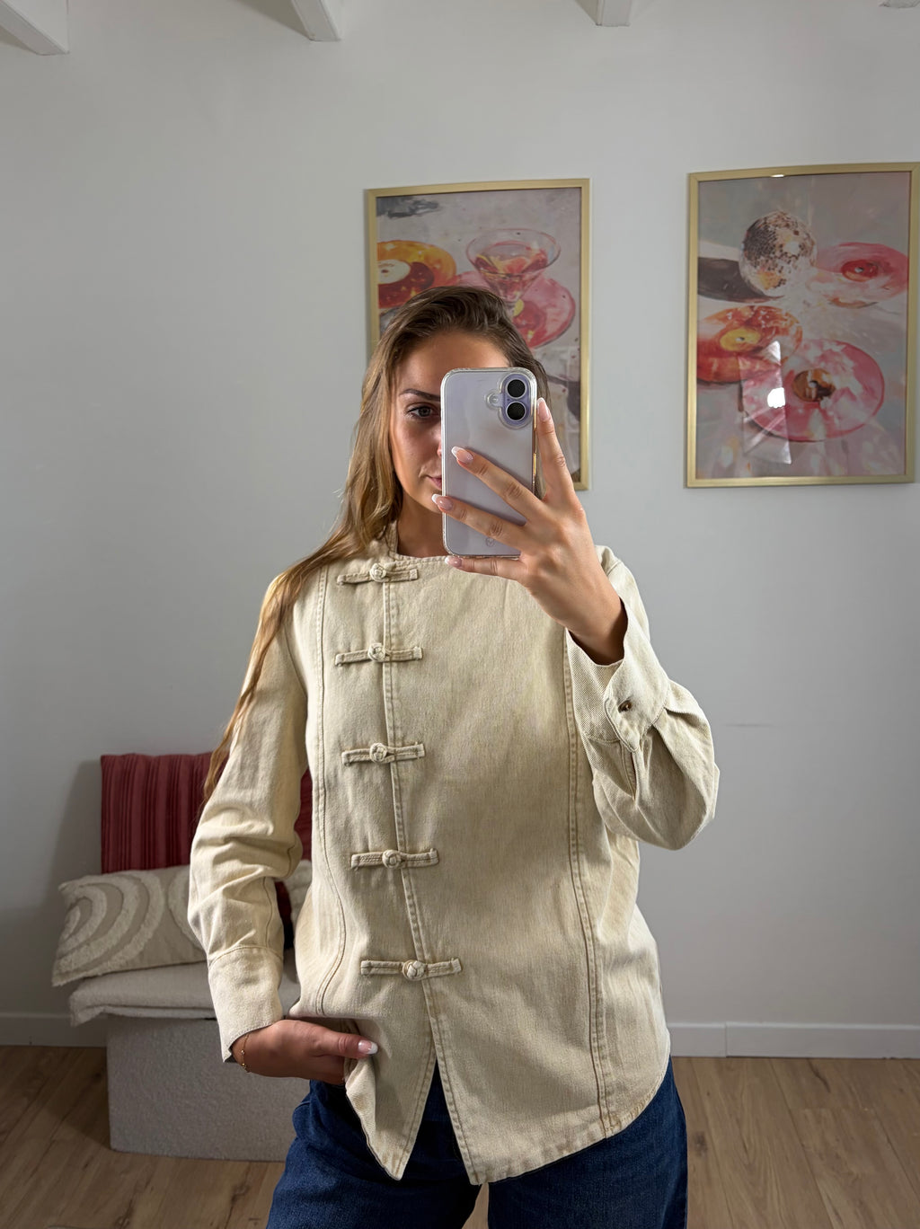 VESTE EN JEAN BEIGE