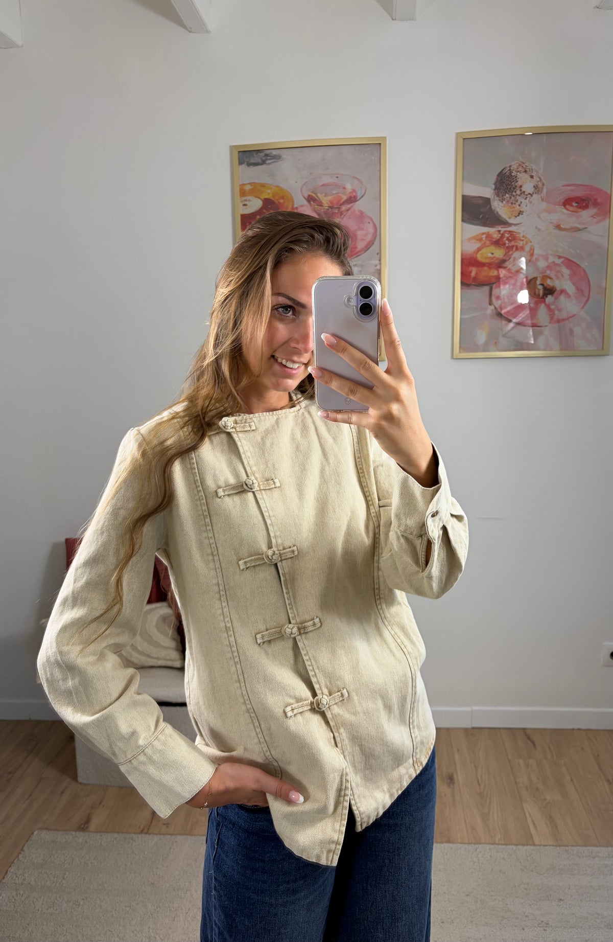 VESTE EN JEAN BEIGE