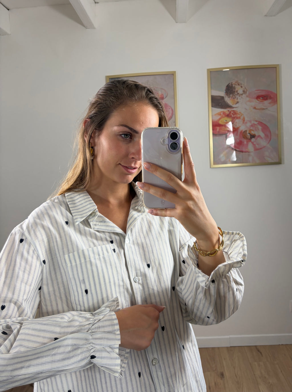 CHEMISE RAYÉE COEURS