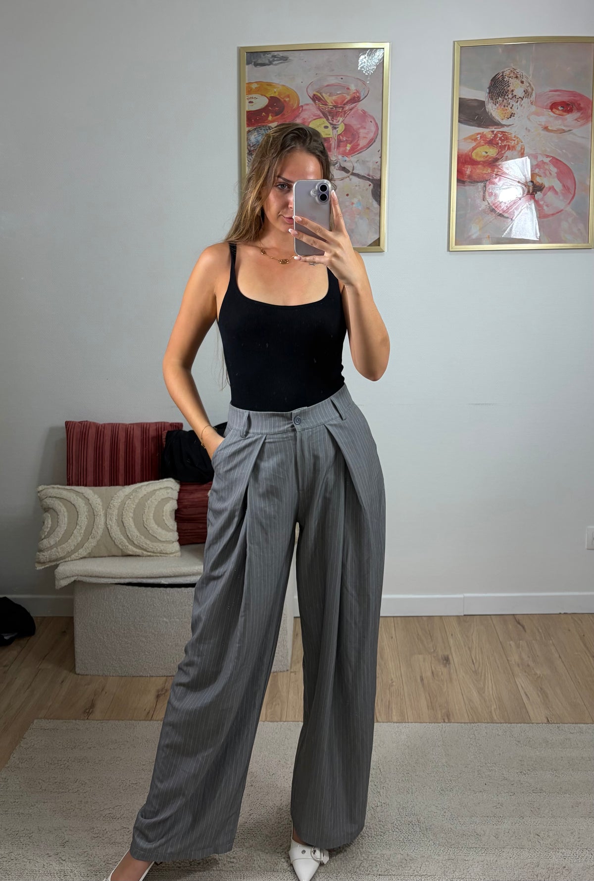 PANTALON LARGE À PINCES
