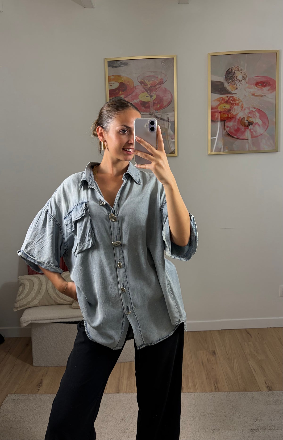 CHEMISE EN DENIM DÉLAVE