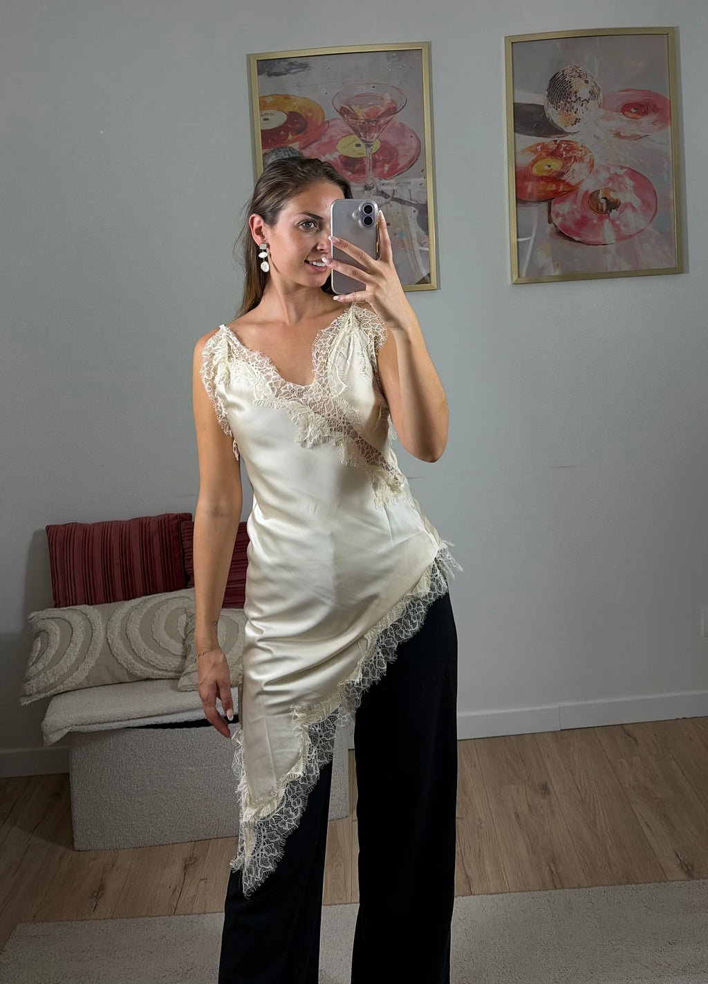 TOP ASYMÉTRIQUE SATINE