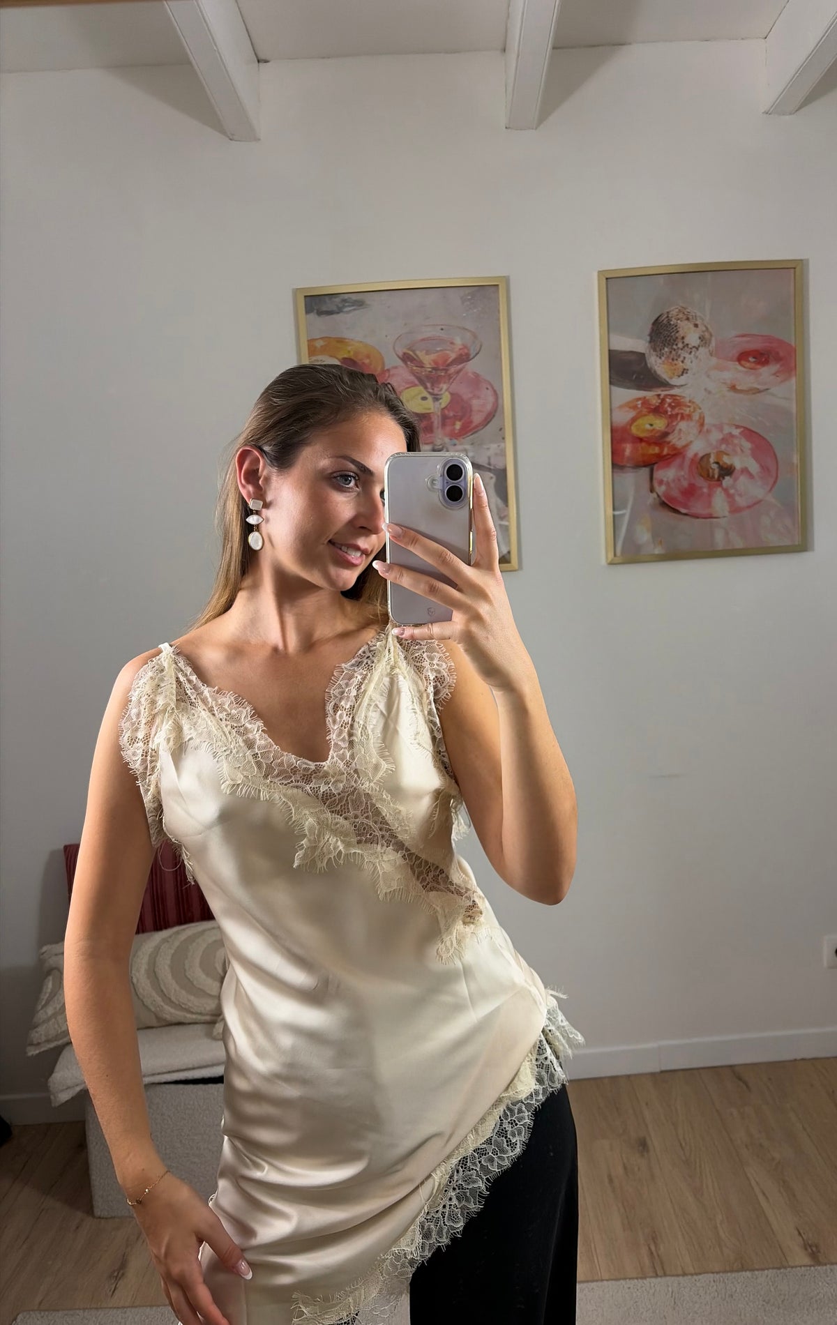 TOP ASYMÉTRIQUE SATINE