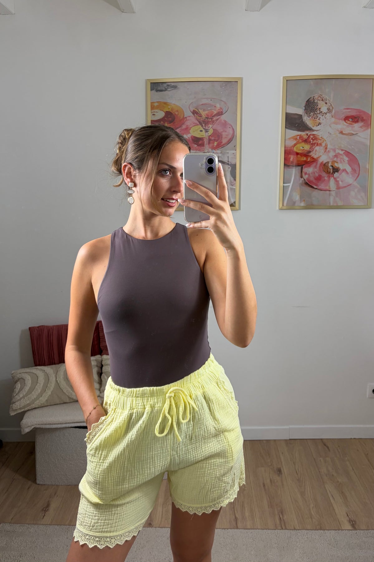 SHORT GAZE DE COTON