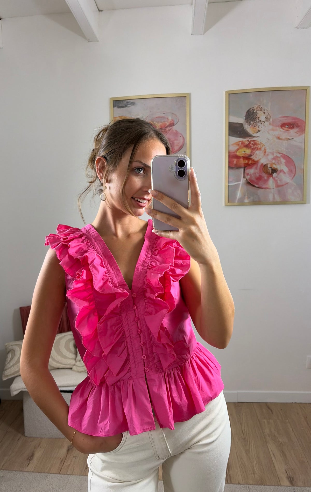 BLOUSE À VOLANTS