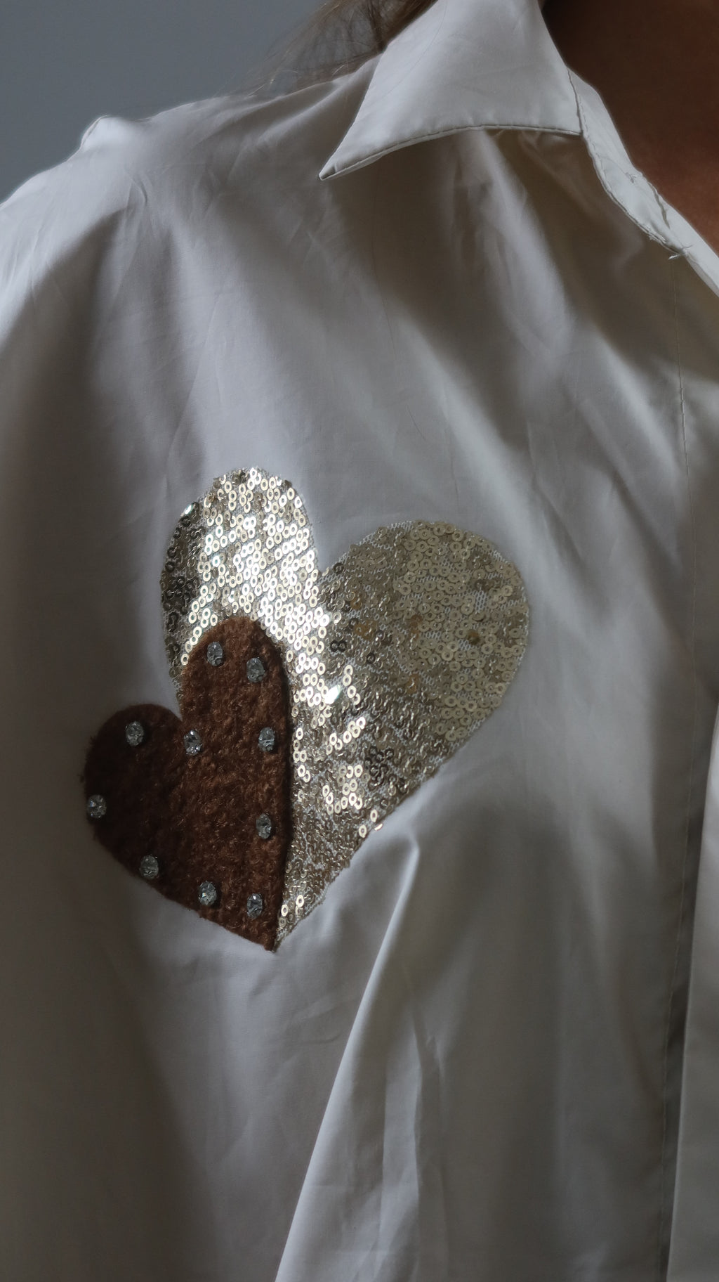 CHEMISE COEURS PAILLETÉS