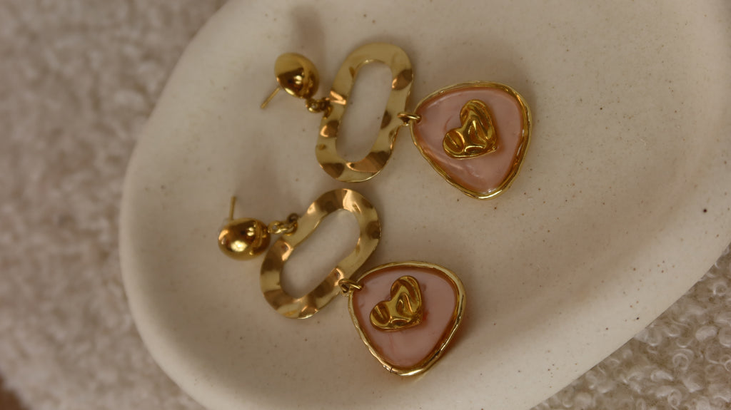 Boucles d'oreilles Cœur Poudré & Martelé