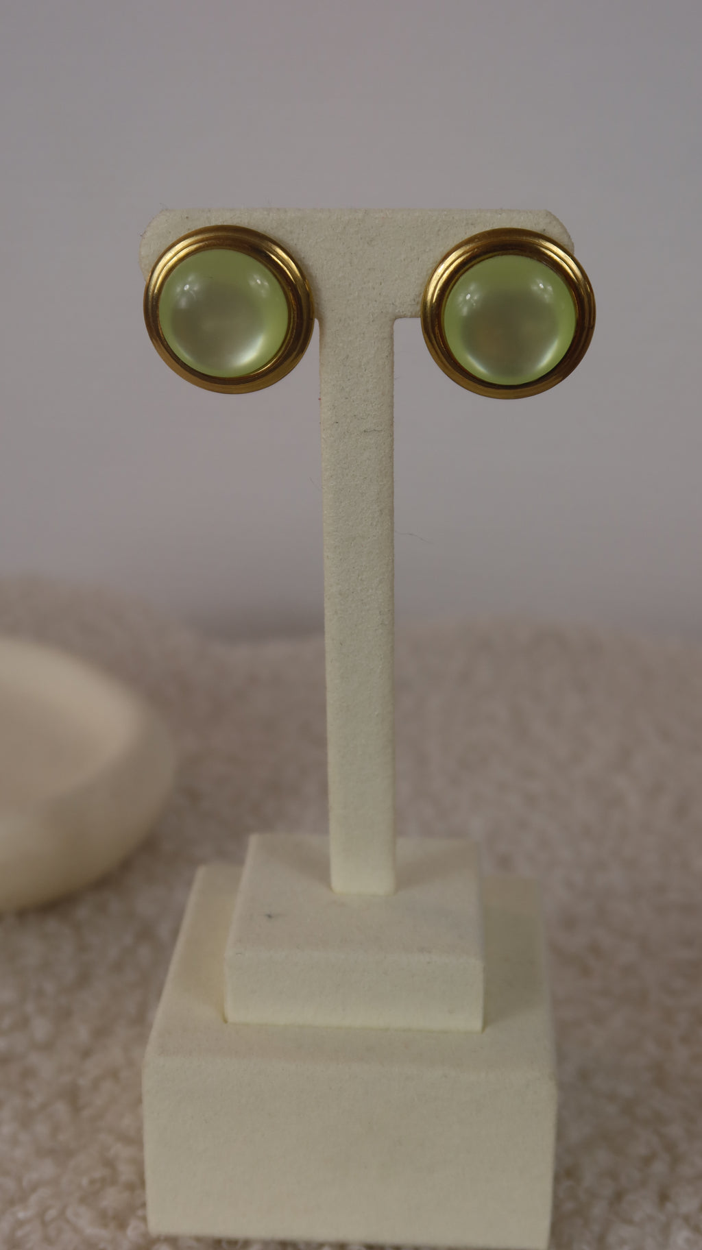 Boucles d'oreilles Puces Vert Anis