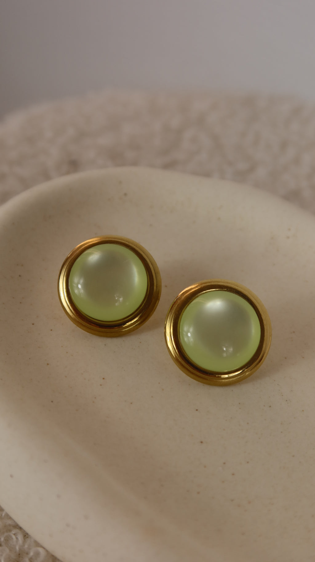 Boucles d'oreilles Puces Vert Anis