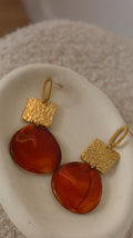 Boucles d'oreilles Géométriques Ambrées