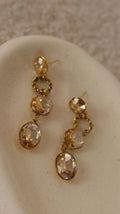 Boucles d'oreilles Pendantes Cristaux Champagne