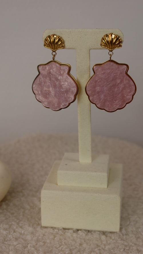 Boucles d'oreilles Coquillage Rose