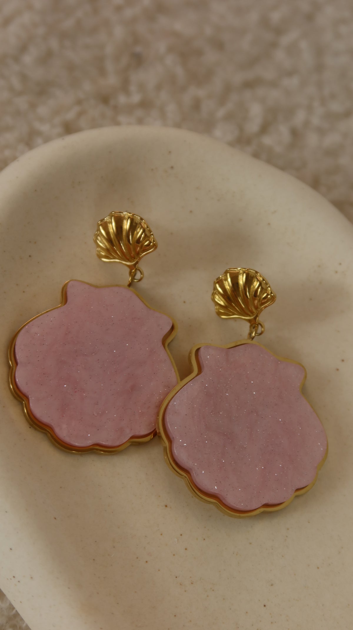 Boucles d'oreilles Coquillage Rose