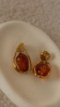 Boucles d'oreilles Ambre & Doré
