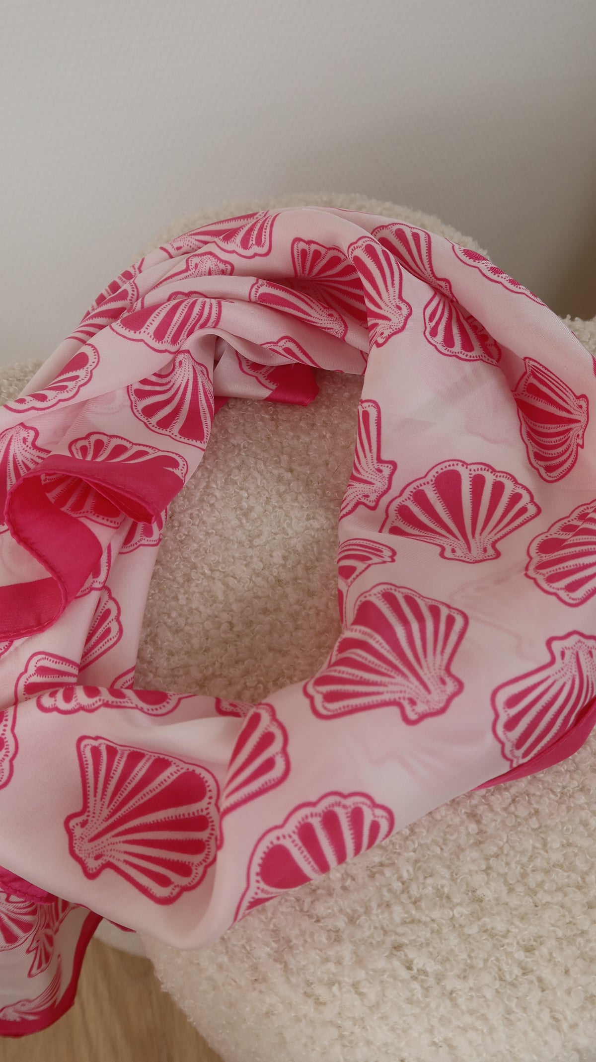 Foulard Carré Coquillages Rose