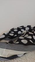 Foulard Carré Pois & Rayures Noir et Blanc