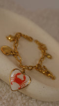 Bracelet Charms Marin & Cœur Crabe