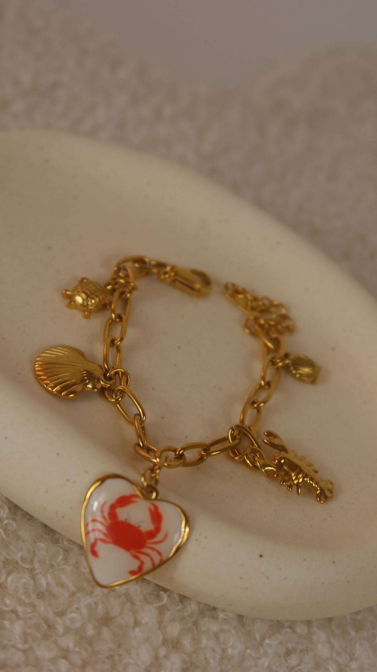 Bracelet Charms Marin & Cœur Crabe