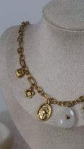 Collier Pendentifs fétiches Soleil, Lune & Cœur