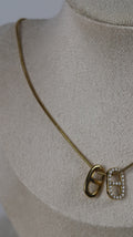Collier Acier Doré Chaîne Serpente Duo Grain de Café