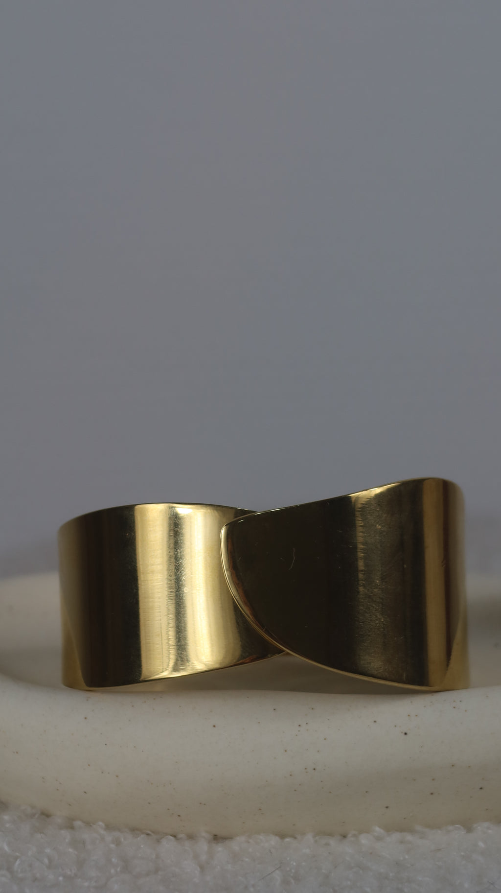 Bracelet Jonc Large Métal Doré Martelé