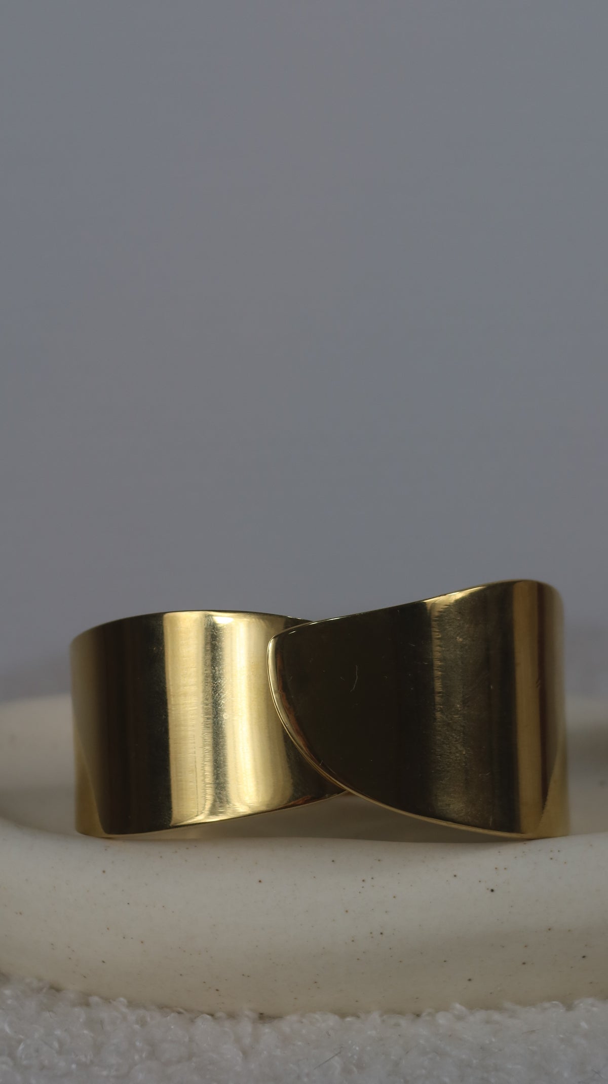 Bracelet Jonc Large Métal Doré Martelé