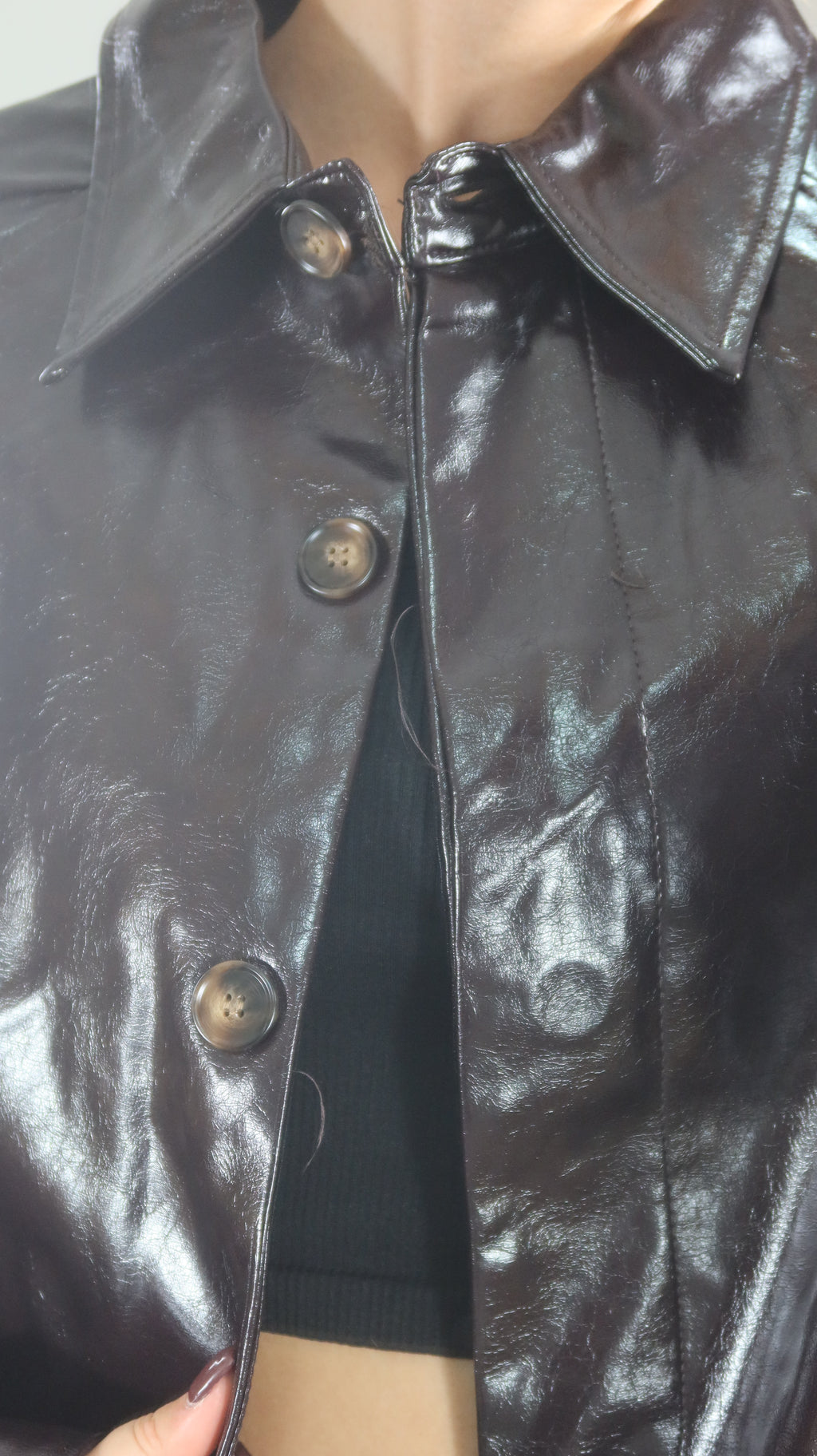 Veste effet cuir verni